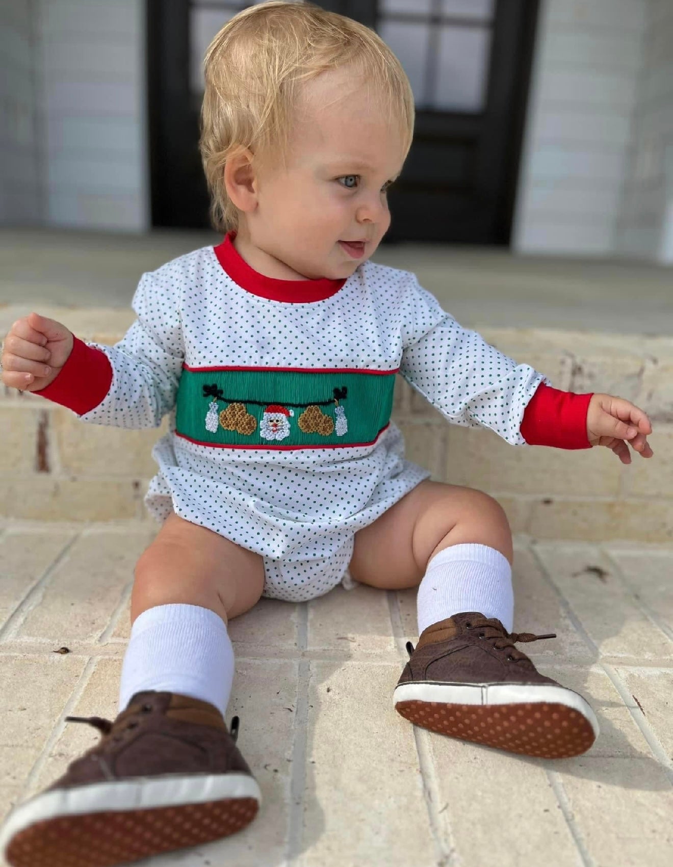 Milk & Cookies smocked bubble