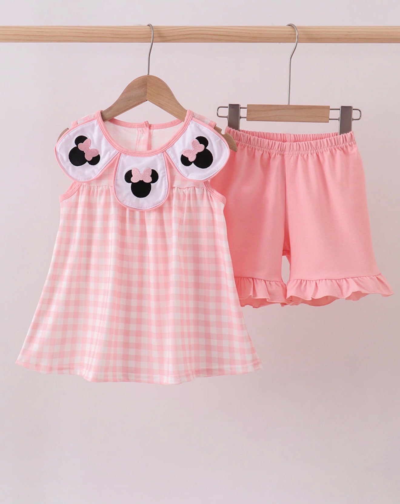Pink mouse shorts set