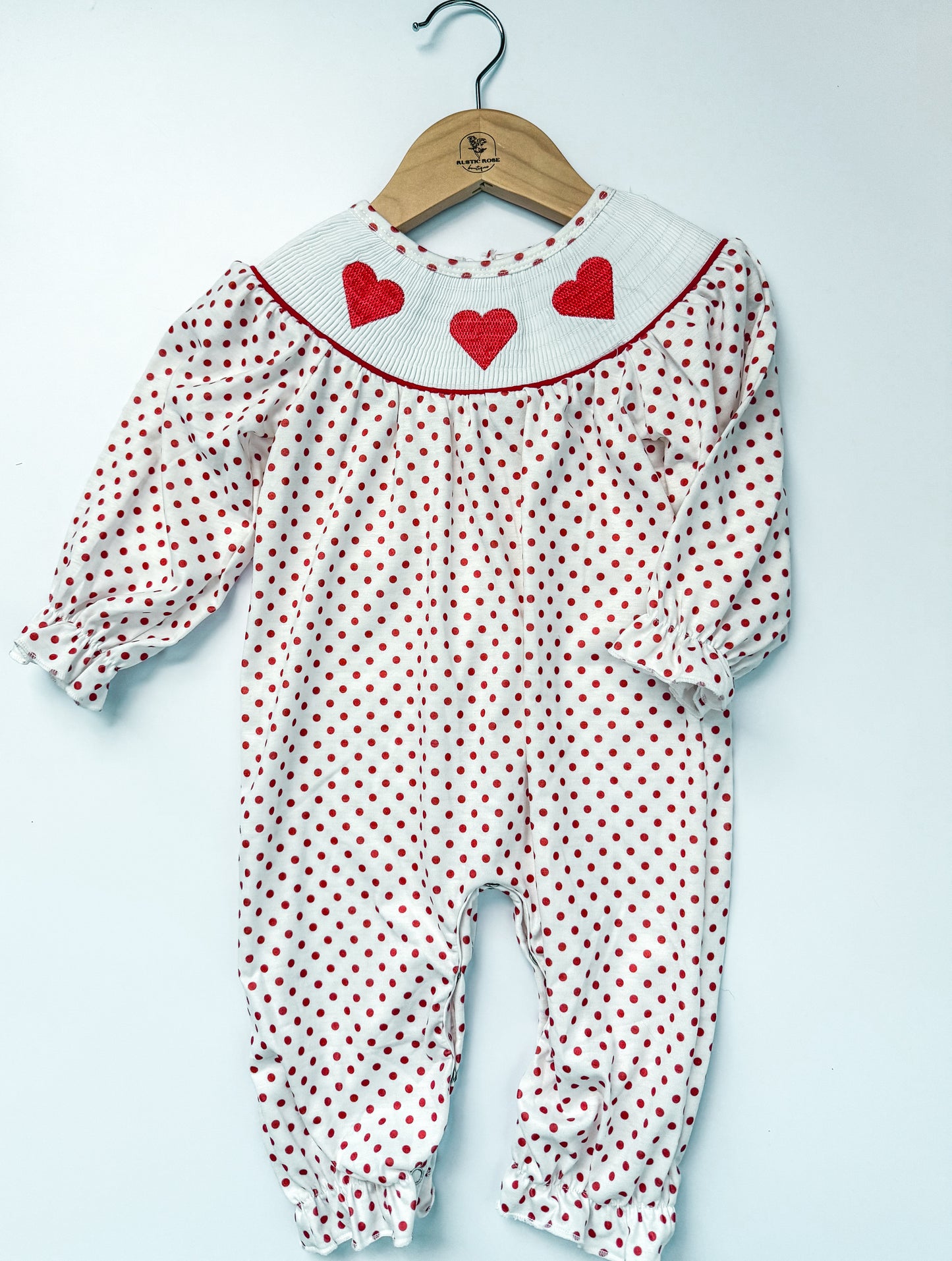 Ruffle Smocked heart romper