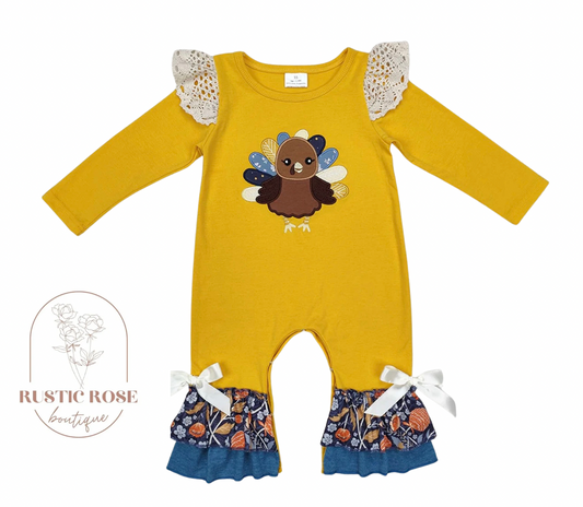 Turkey romper *PREORDER - closing 9/27 ETA 3 weeks*