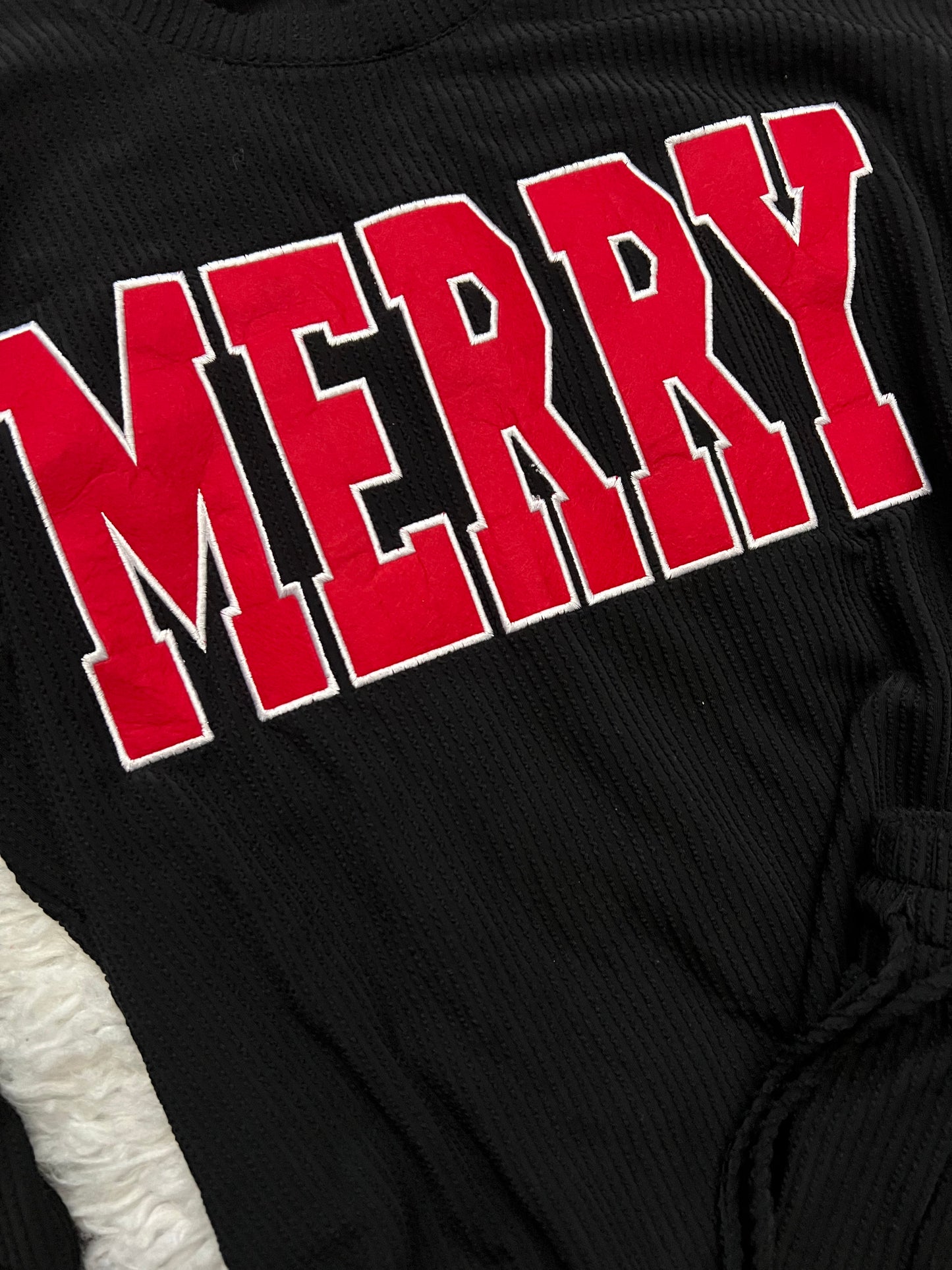 MERRY black/red ribbed set