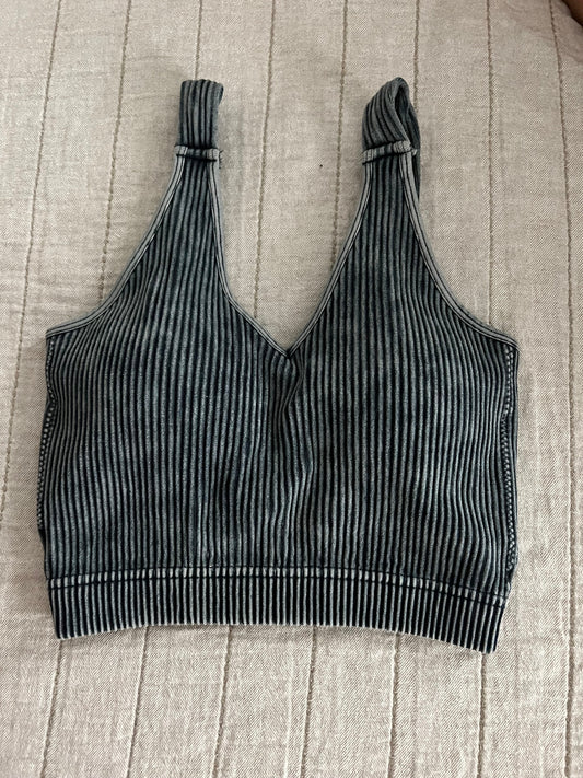 Ribbed top/bralette - ash black