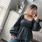 Plaid babydoll top