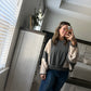 Charcoal colorblock top