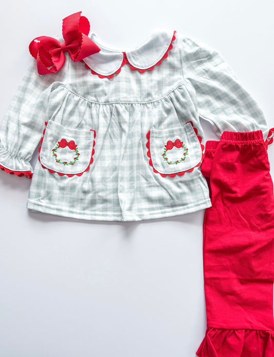 Christmas wreath ruffle set