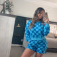 Blue checkered set