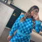 Blue checkered set