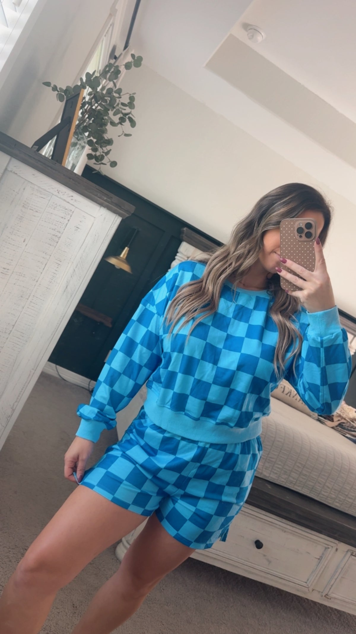 Blue checkered set