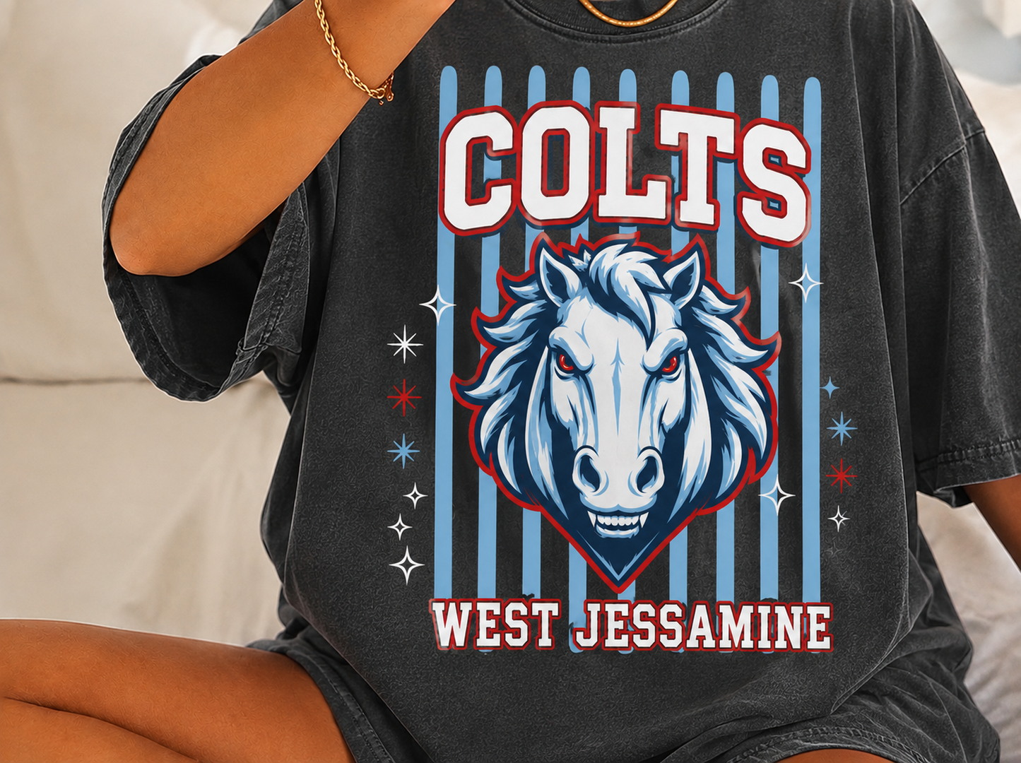 Colts mascot stripe