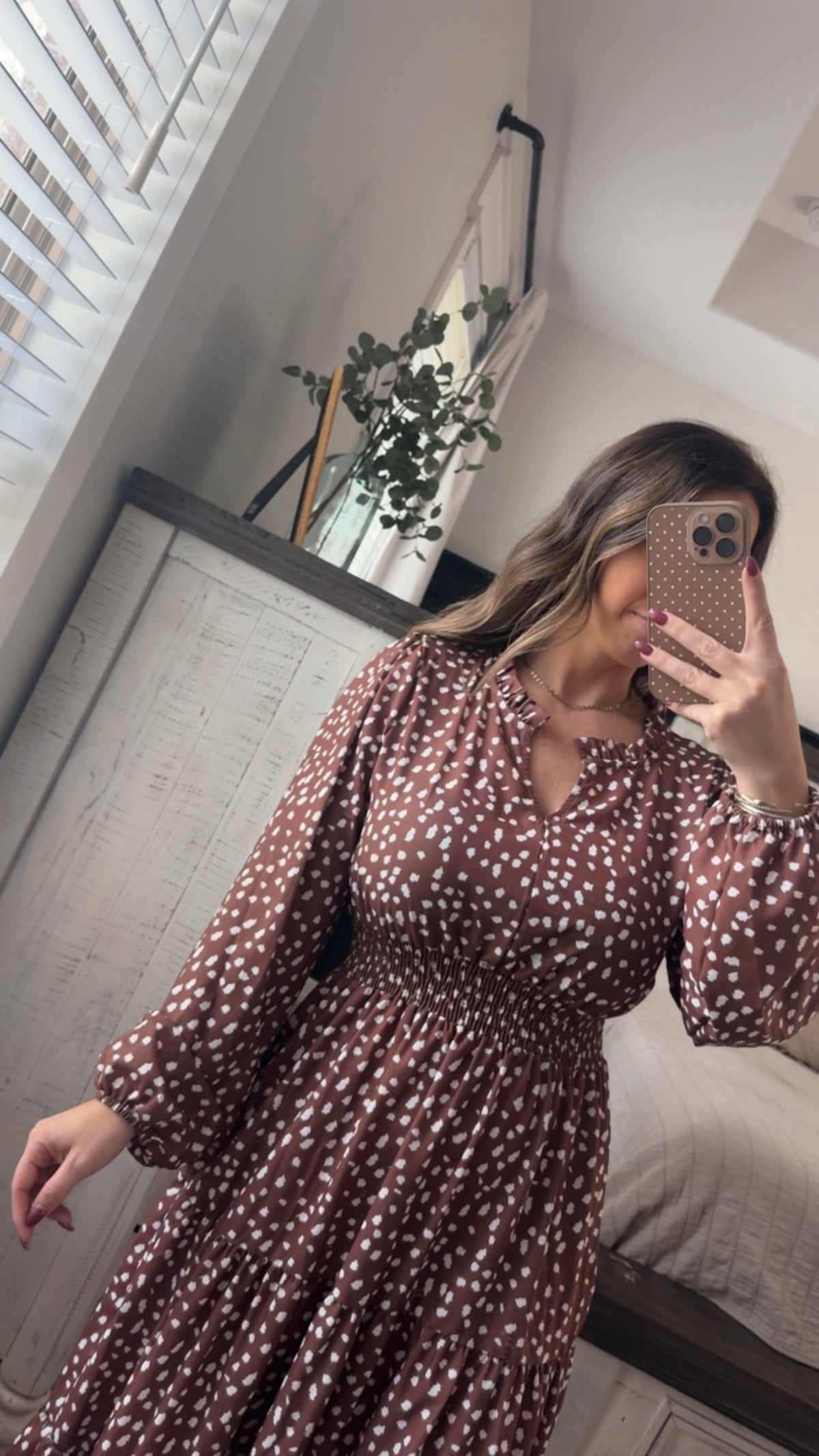 Smocked waist woven dress