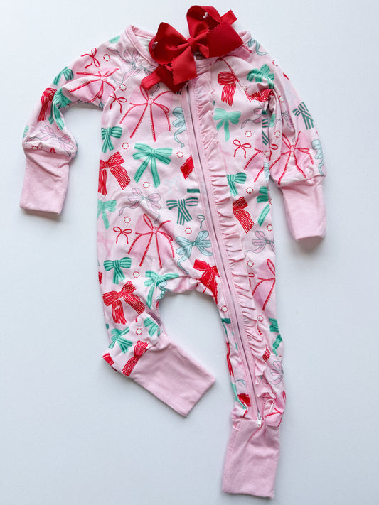 Bow ruffle zippy