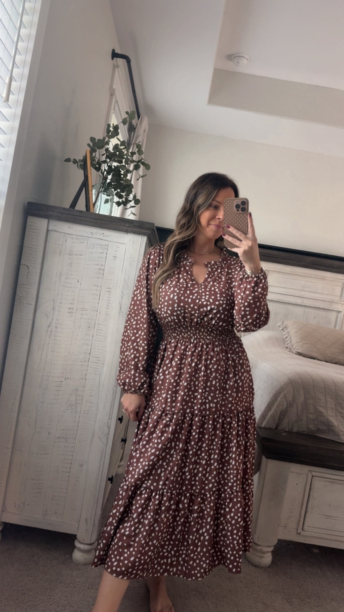 Smocked waist woven dress