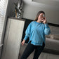 Blue split sweatshirt