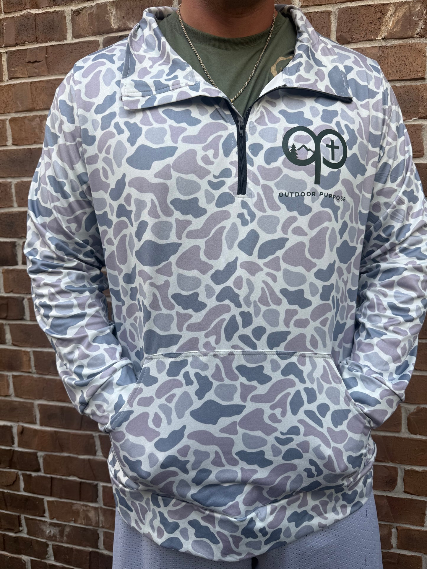 Grey camo pullover