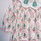 Pink tree embroidery dress