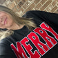 MERRY black/red ribbed set