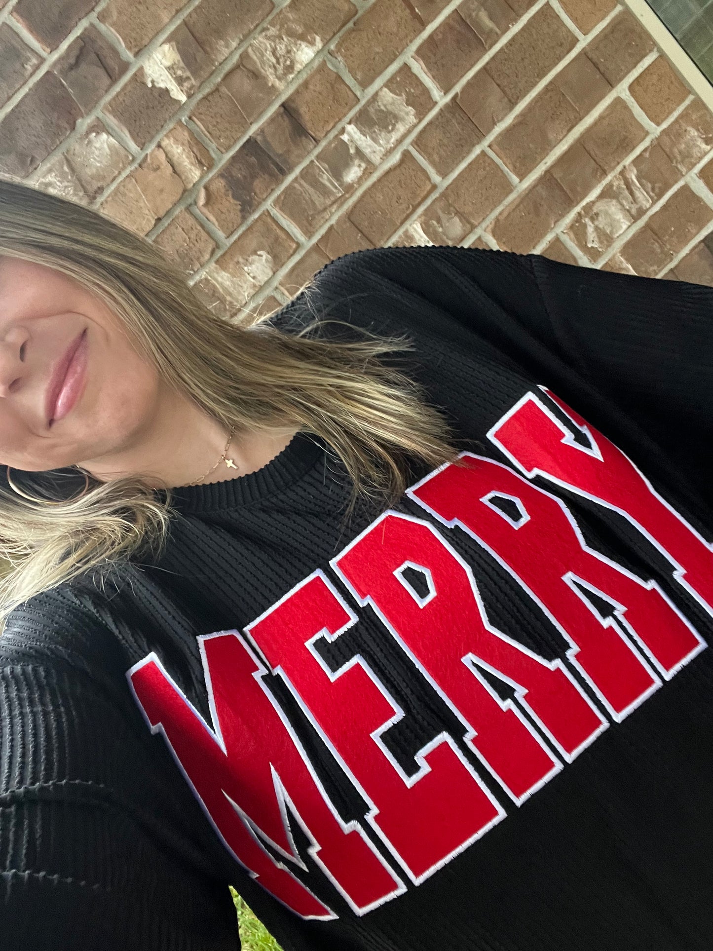 MERRY black/red ribbed set