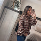 Brown plaid peplum