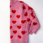 Pink heart kids cardigan