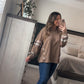 Mocha thermal knit top