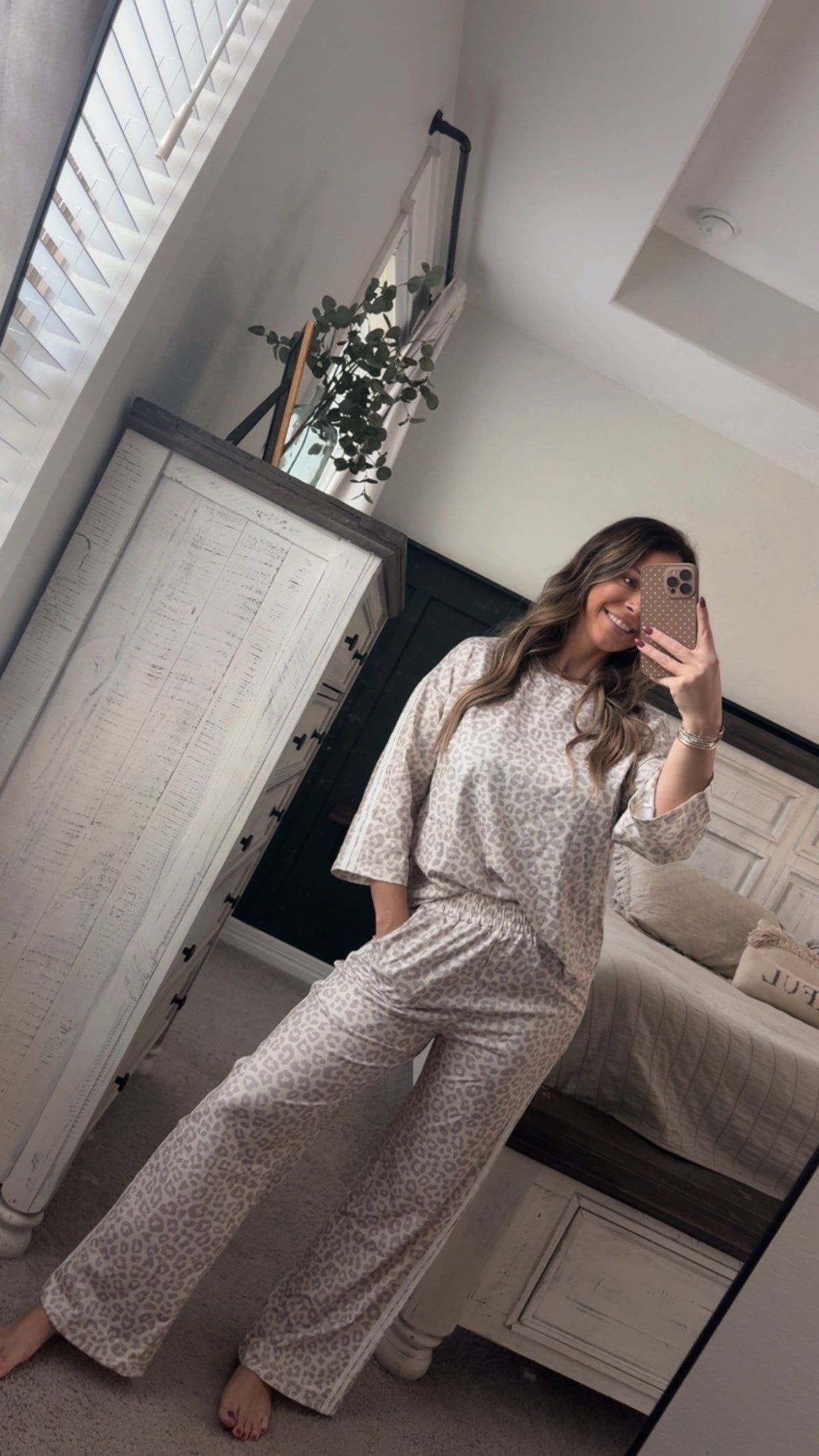 Tan leopard set