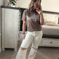 Rhinestone high waisted pants