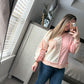 Stripe pink colorblock top