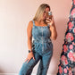 Denim jumpsuit overalls