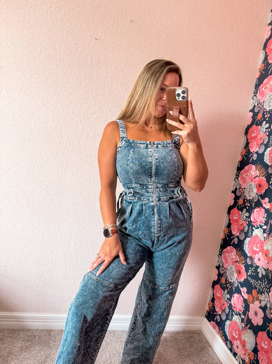 Denim jumpsuit overalls