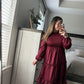 Satin maroon dress