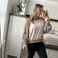 Leopard colorblock top
