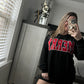 MERRY black/red ribbed set