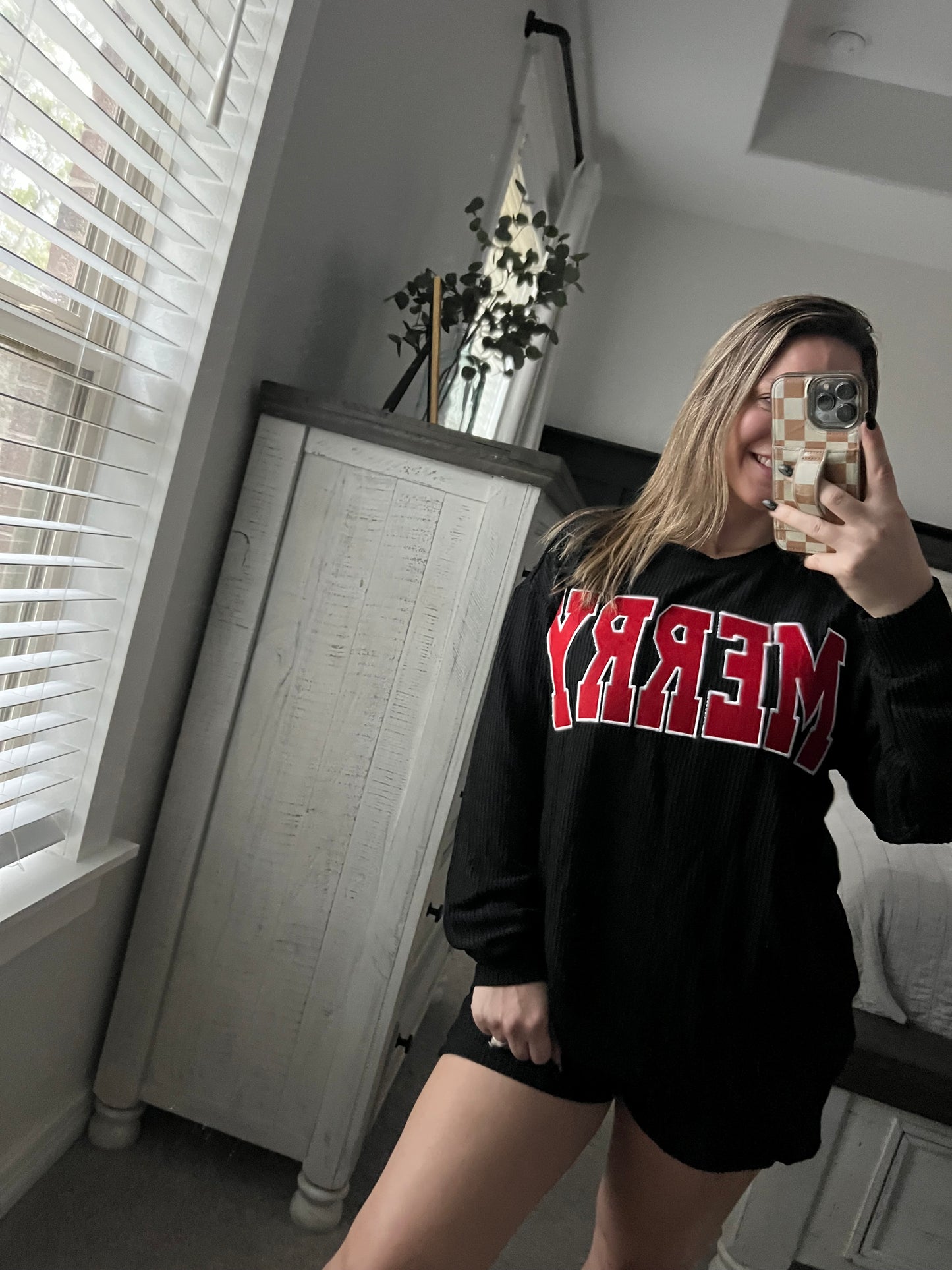 MERRY black/red ribbed set