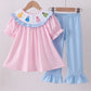 Smocked princess pants set