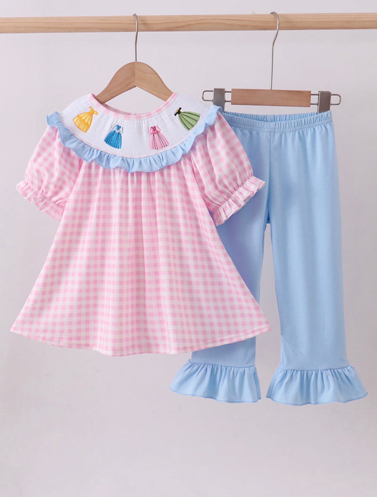 Smocked princess pants set