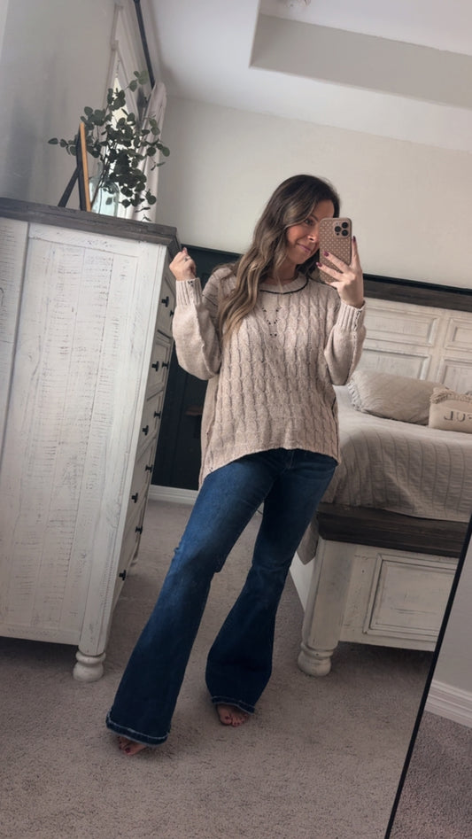 Cable knit sweater