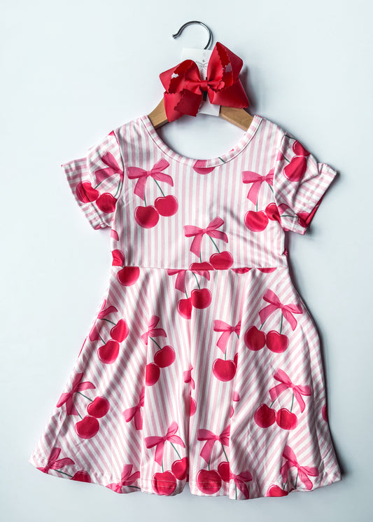 Cherry stripe dress