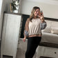 Leopard colorblock top