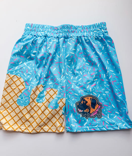 Blue drip shorts (D1)