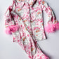 Pink santa fur jammies