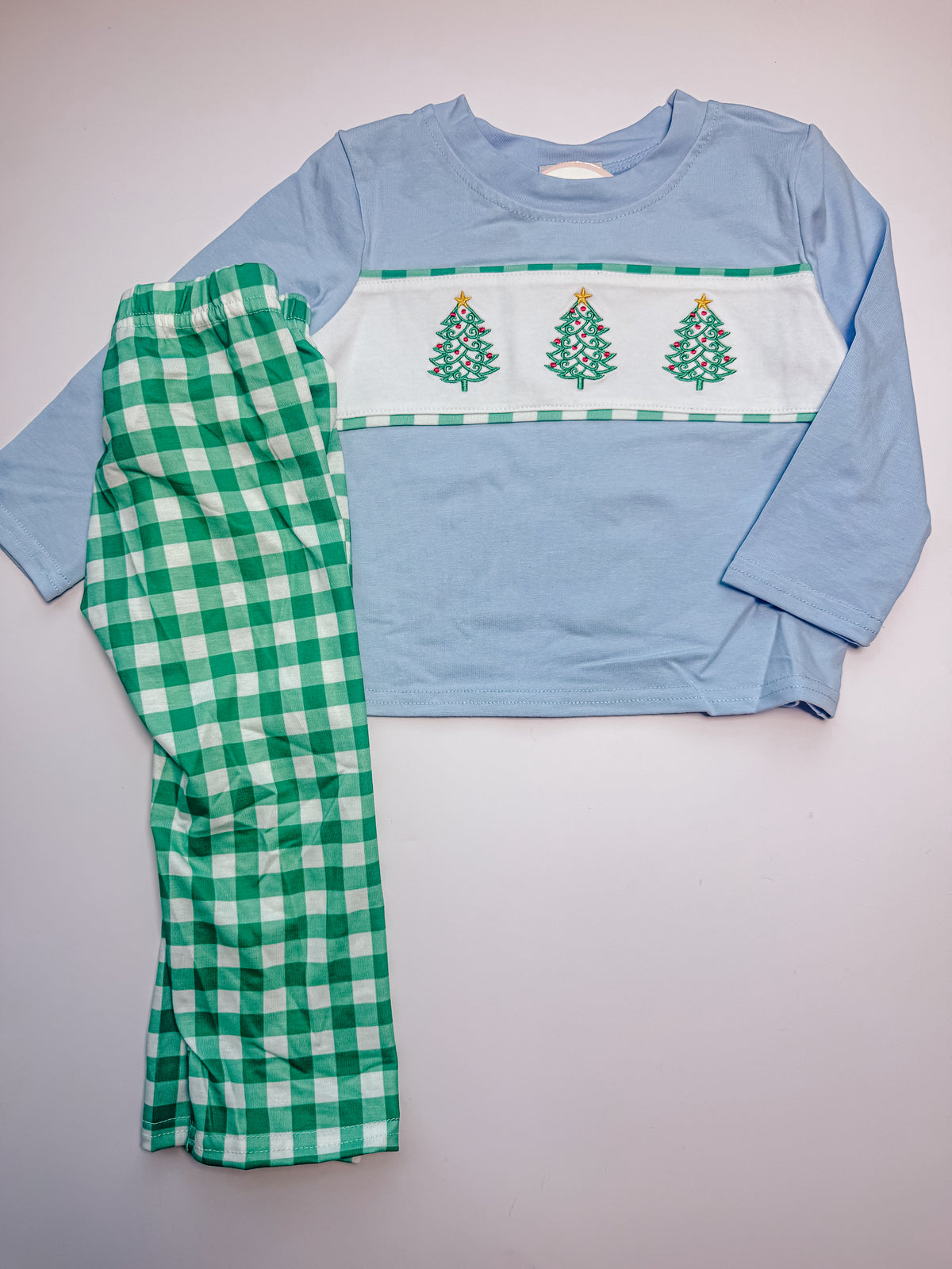 Green tree embroidery set
