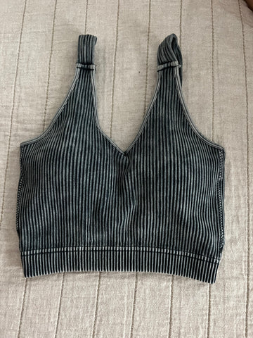 Ribbed top/bralette - ash black