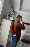 Rust ruffle top