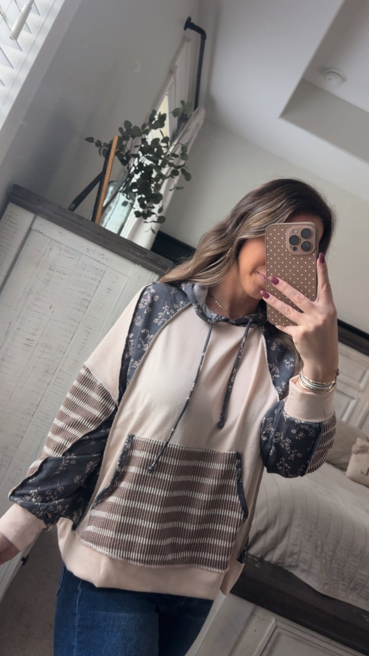 Stripe pocket hoodie
