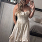 Taupe ruffle dress