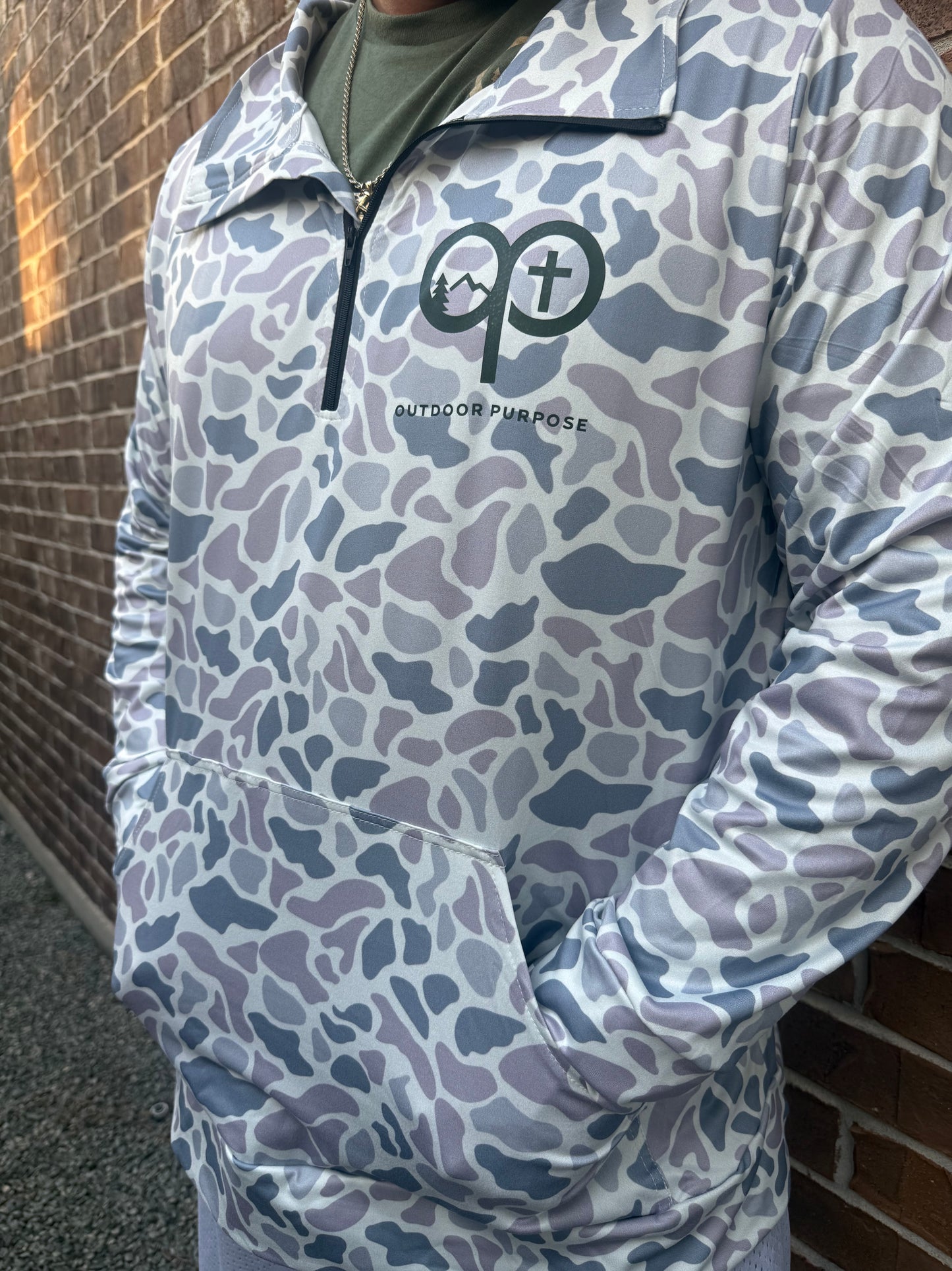 Grey camo pullover