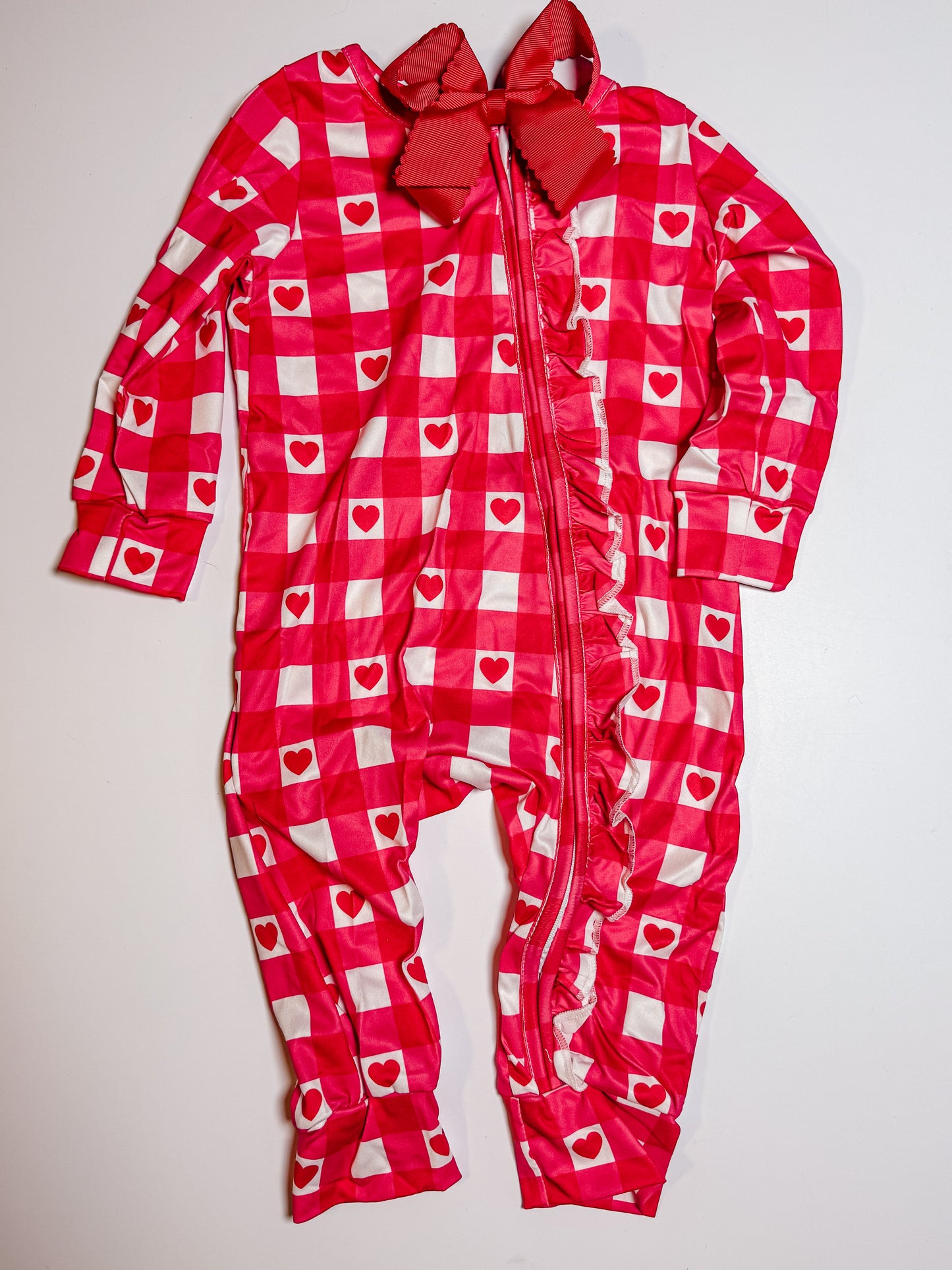 Heart checkered romper
