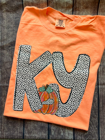 KY pumpkin comfort color tee