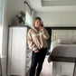 Fleece colorblock half zip