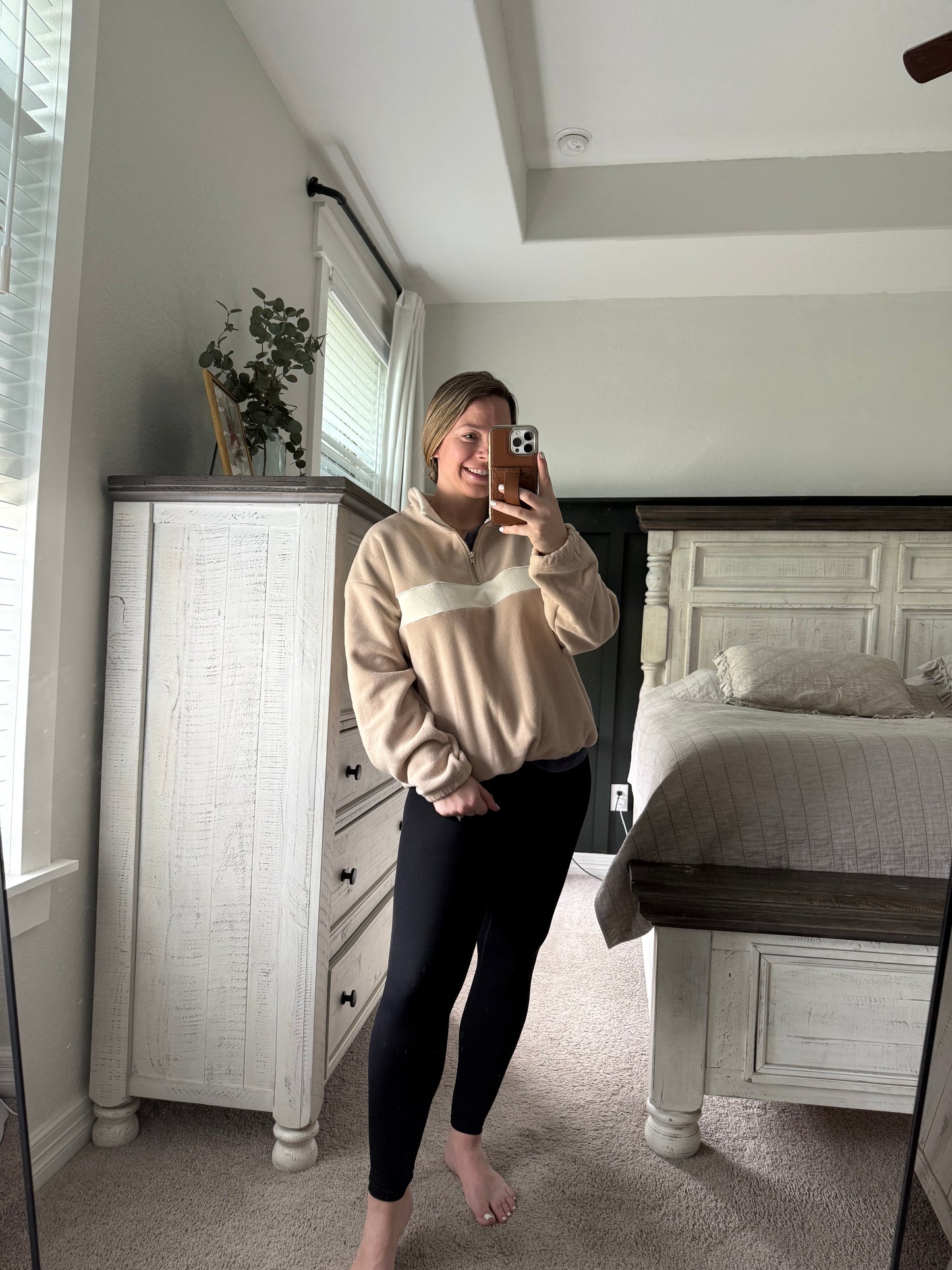 Fleece colorblock half zip